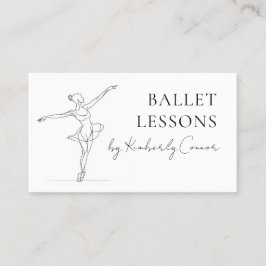 Ballettstunden Eine Zeile Stroke Ballerina Zeichne Visitenkarte