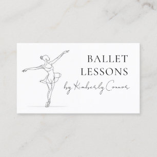 Ballettstunden Eine Zeile Stroke Ballerina Zeichne Visitenkarte