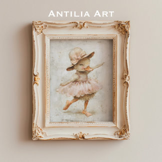 Balletttanz Duck Whimsical Kinderzimmer Ballerina Poster