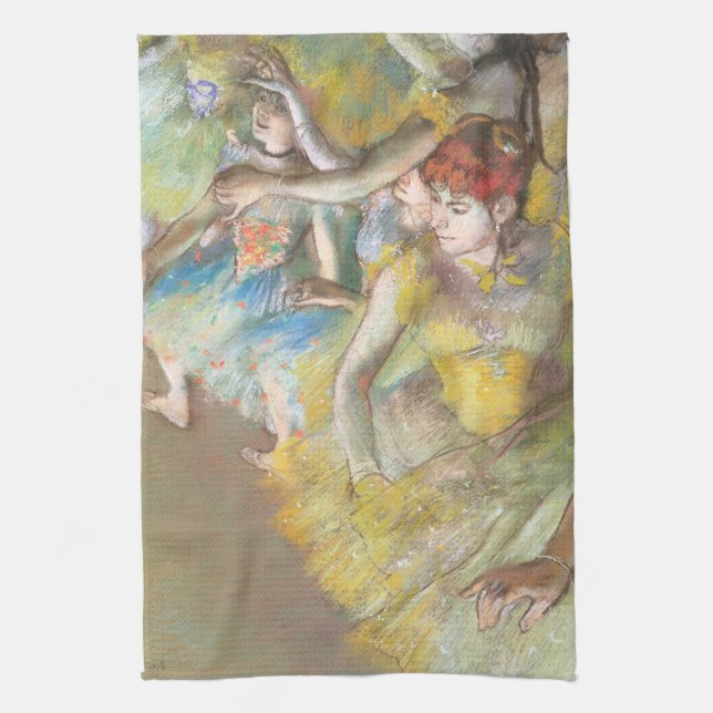 Balletttänzer auf der Bühne von Edgar Degas Geschirrtuch (Vertikal)