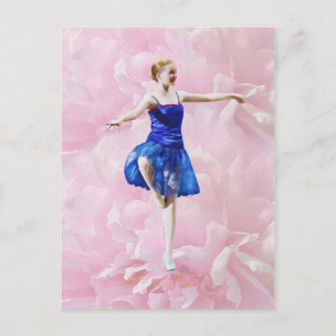 Balletttänzer auf der rosa Postkarte
