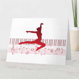 Balletttänzer auf der Tastatur Dankeskarte
