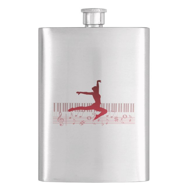Balletttänzer auf der Tastatur Flachmann (Vorderseite)