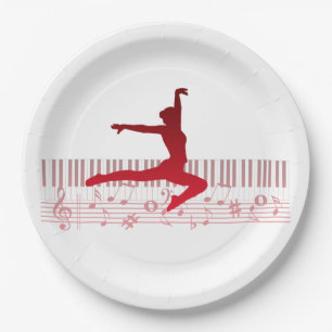 Balletttänzer auf der Tastatur Pappteller