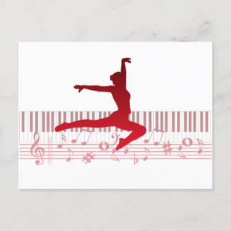 Balletttänzer auf der Tastatur Postkarte
