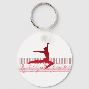 Balletttänzer auf der Tastatur Schlüsselanhänger