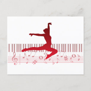 Balletttänzer auf einer Tastatur       Postkarte