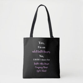 Balletttänzer, blass pflaumenfarben/weißer Text Tasche