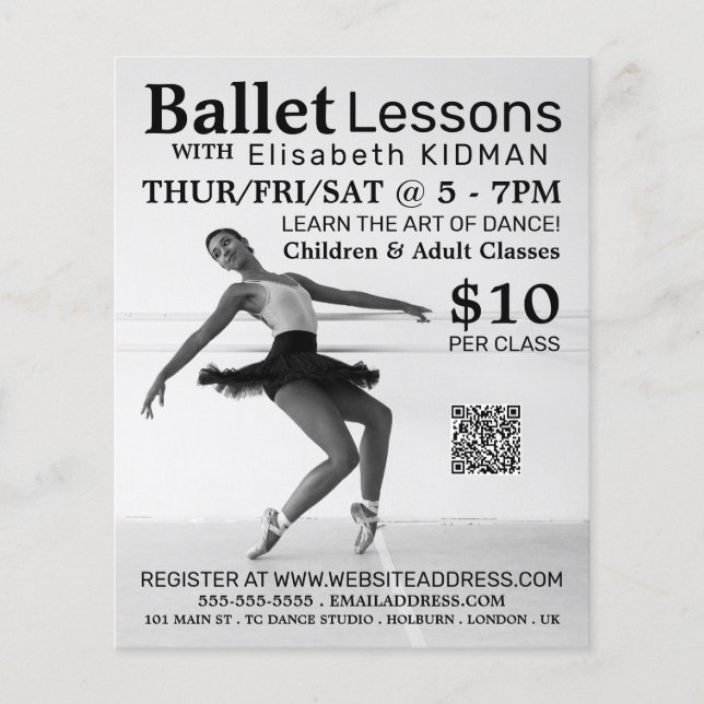 Balletttänzer, Flyer für Tanzwerbung (Vorne)