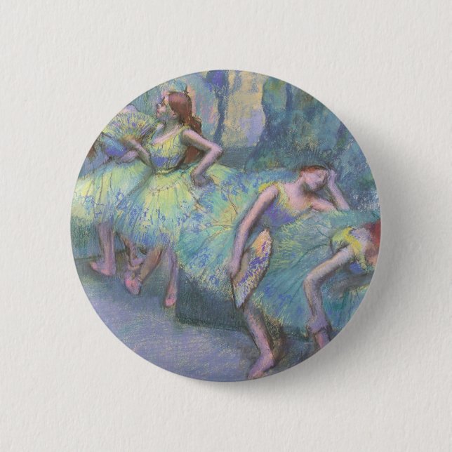 Balletttänzer in den Flügeln von Edgar Degas Button (Vorderseite)