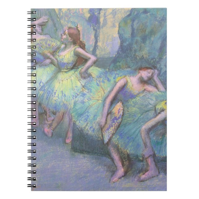 Balletttänzer in den Flügeln von Edgar Degas Notizblock (Vorderseite)