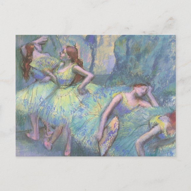 Balletttänzer in den Flügeln von Edgar Degas Postkarte (Vorderseite)