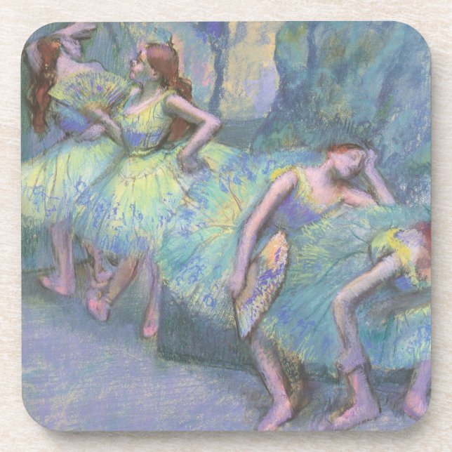 Balletttänzer in den Flügeln von Edgar Degas Untersetzer (Vorderseite)