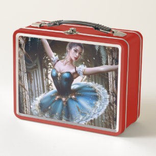Balletttänzer in einem blauen Tutu Metall Brotdose