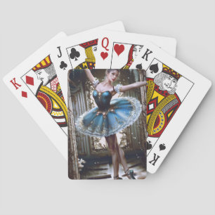Balletttänzer in einem blauen Tutu Spielkarten