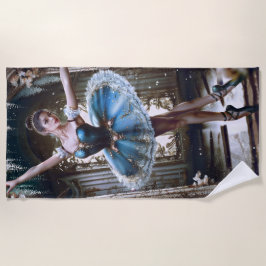 Balletttänzer in einem blauen Tutu Strandtuch