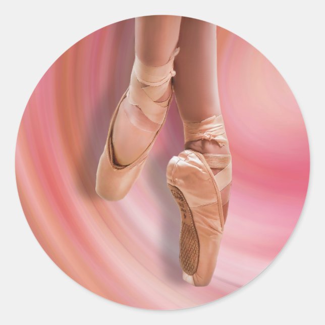 Balletttänzer in Rosa Runder Aufkleber (Vorderseite)