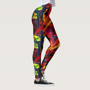 Balletttänzer mit mehrfarbigem Hintergrund Leggings