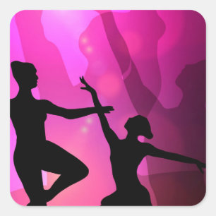 Balletttänzer Quadratischer Aufkleber