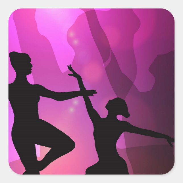 Balletttänzer Quadratischer Aufkleber (Vorderseite)