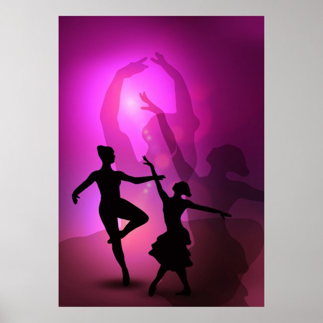 Balletttänzer rosa künstlerisches Design Poster (Vorne)