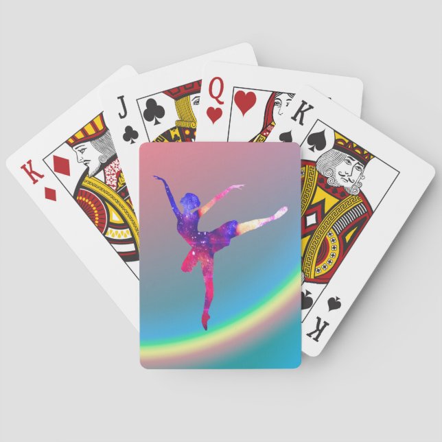 Balletttänzer und Regenbogen Spielkarten (Rückseite)