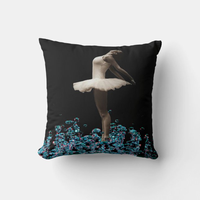 Balletttänzerin Ballerina tanzen auf Wasser Kissen (Vorderseite)