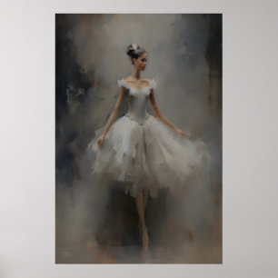 Balletttänzerin Ballett Ölmalerei, Dark Academia Poster