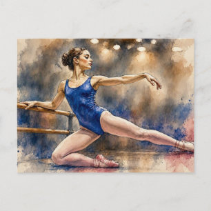Balletttänzerin in grazioser Pose,  Postkarte
