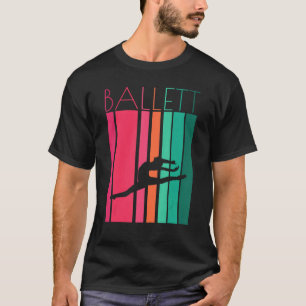 Balletttänzerin in Retro-Vintage-Ballett-Tea-Balle T-Shirt