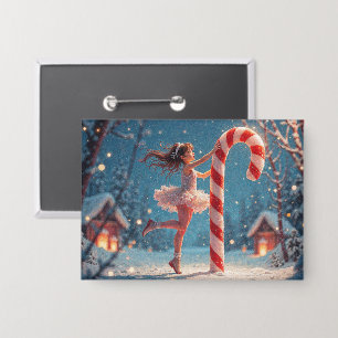 Balletttänzerin Junges Mädchen, Weihnachtsmanns Zu Button
