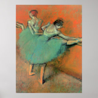 Balletttänzerinnen an der Bar von Edgar Degas Poster