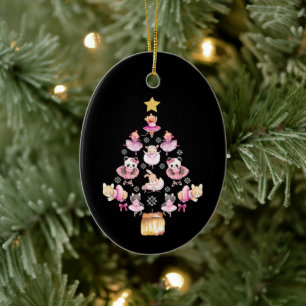 Balletttiere Ballerina Weihnachtsbaum Keramik Ornament