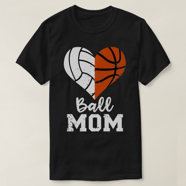 Ballherz Mama Funny Volleyball Basketball Mama Pre T-Shirt (Design vorne)