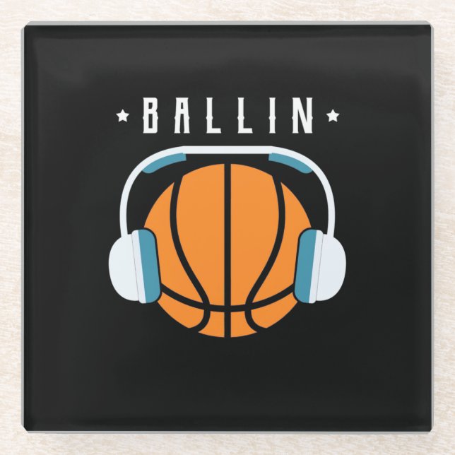 Ballin Basketball Art Glasuntersetzer (Vorderseite)