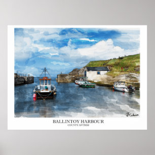 Ballintoy Harbour, Nordirland Poster