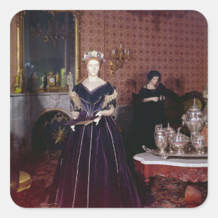 Ballkleid von Mary Todd Lincoln Quadratischer Aufkleber