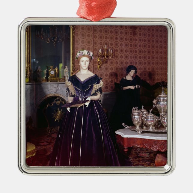 Ballkleid von Mary Todd Lincoln Silbernes Ornament (Vorne)