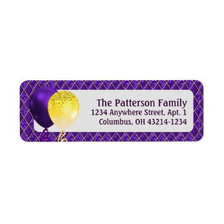 Balloirs de la fête Mardi Gras et Étiquette Motif 