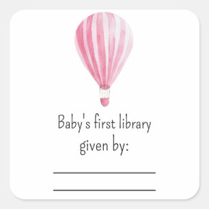 Ballon à air chaud - étiquette de livre pour baby 