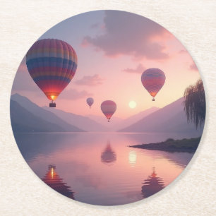 Ballon-Abenteuer-Träume Runder Pappuntersetzer