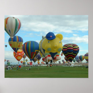 Ballon Albuquerque am Morgen Poster