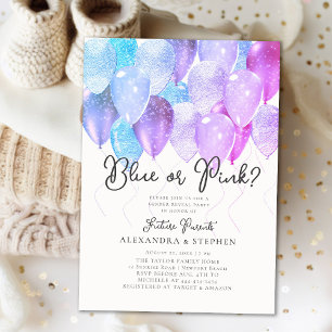 Ballon Arch Pink oder Blue Elegant Gender Reveal Einladung