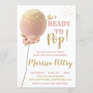 Ballon Babydusche bereit Pop Rose Gold Einladung