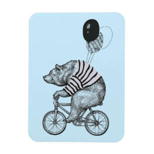 Ballon Bicycle Bear Magnet