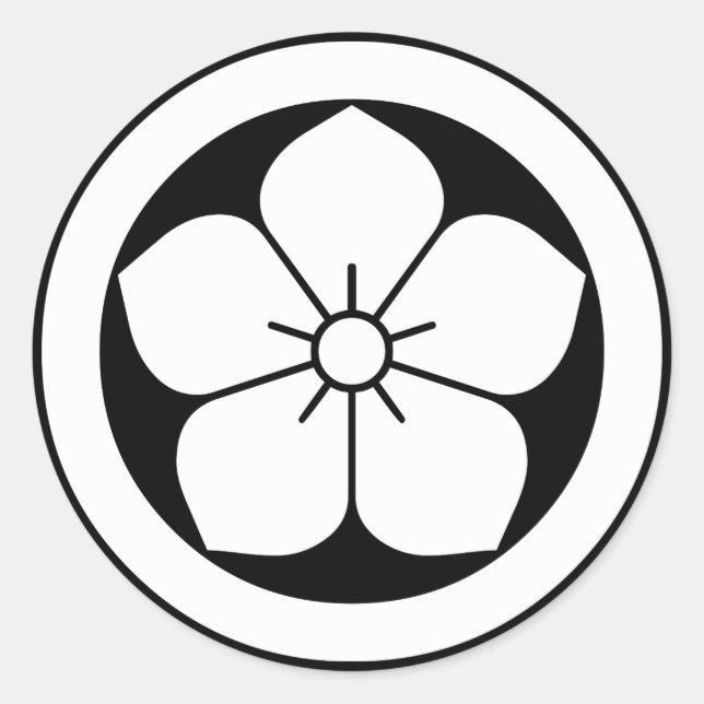 Ballon-Blume im Kreis Runder Aufkleber (Vorderseite)