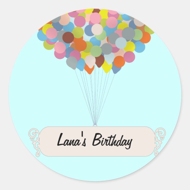Ballon Celebration Runder Aufkleber (Vorderseite)