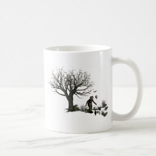Ballon-Clown-alter Baum u. schwarze Vögel Kaffeetasse