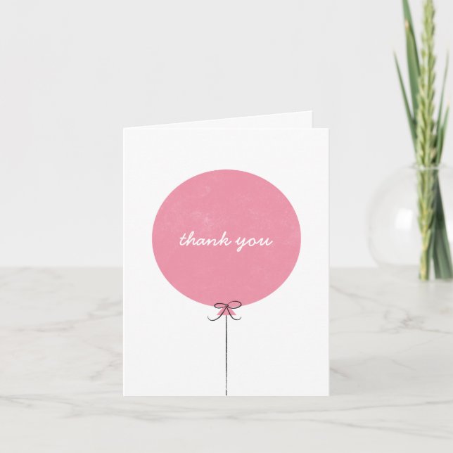 Ballon Danke-Card - Rose Dankeskarte (Vorderseite)