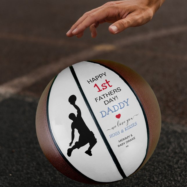 Ballon De Basket 1ère Fête des pères | Basket-ball papa (Créateur téléchargé)